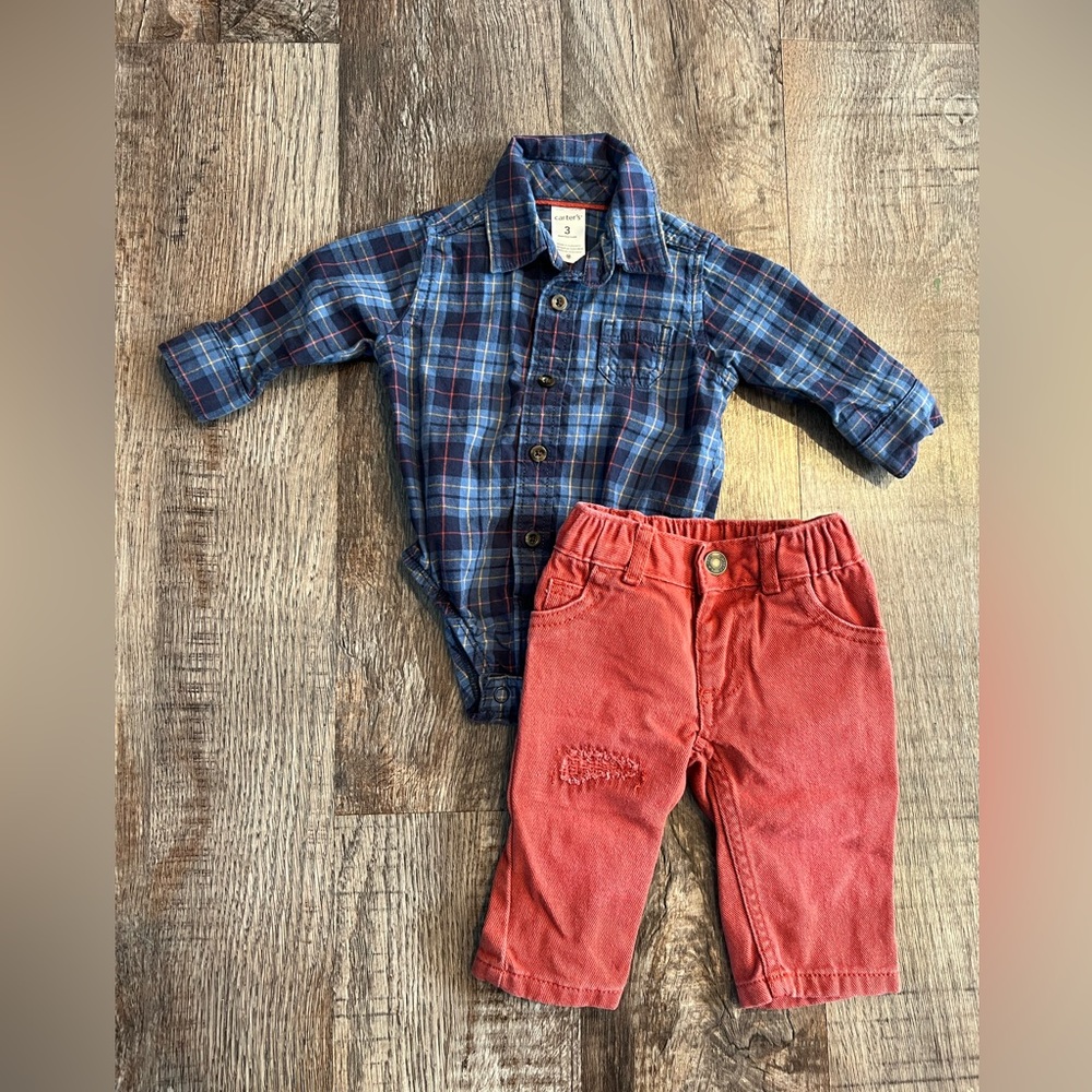 Carters 3 Month Button Down Set